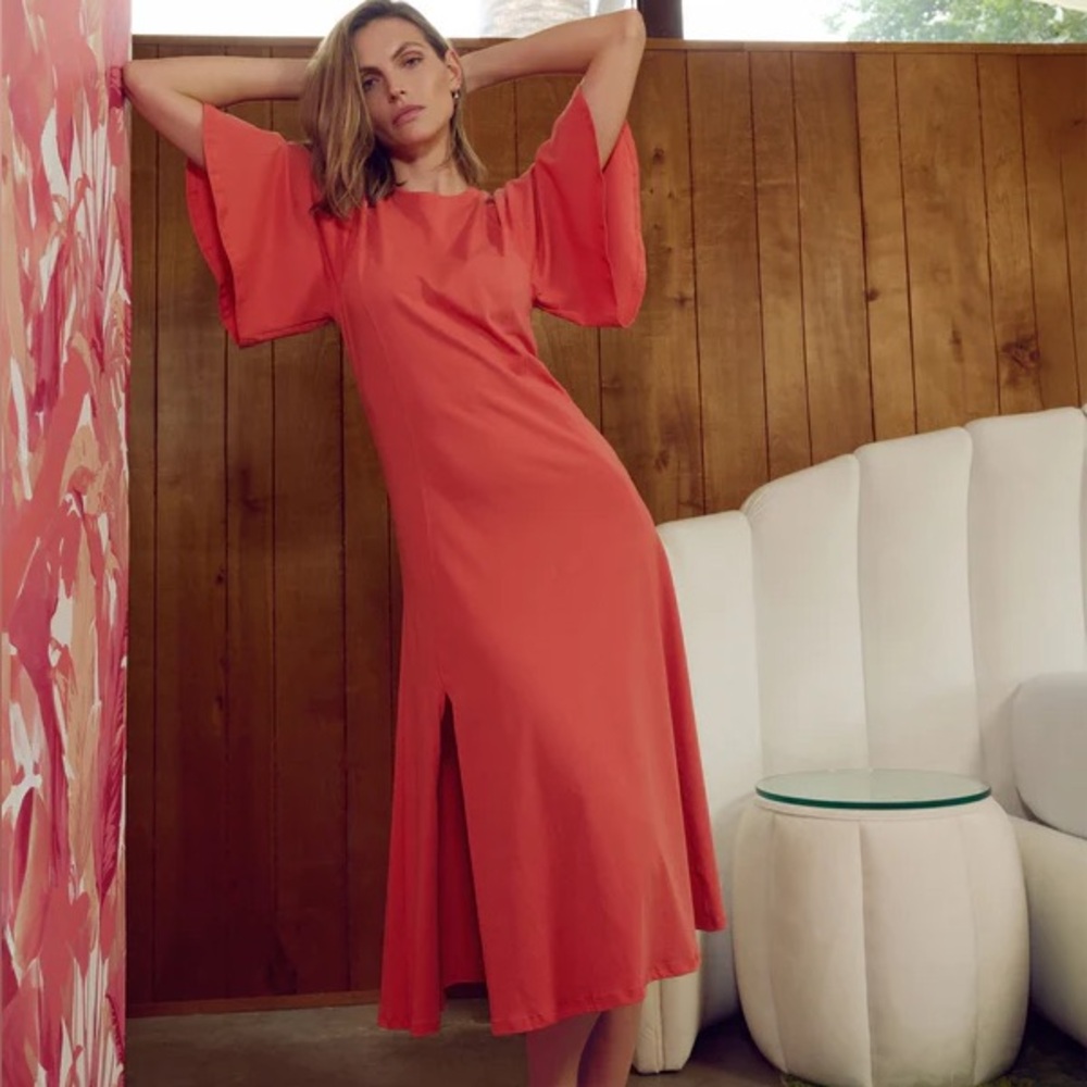 Nation LTD Milley Raglan Midi‎ in Coral Kiss